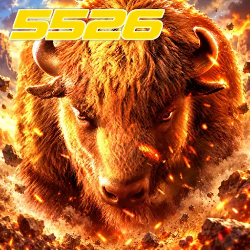5526 — ilustração de um bisão em tons dourados