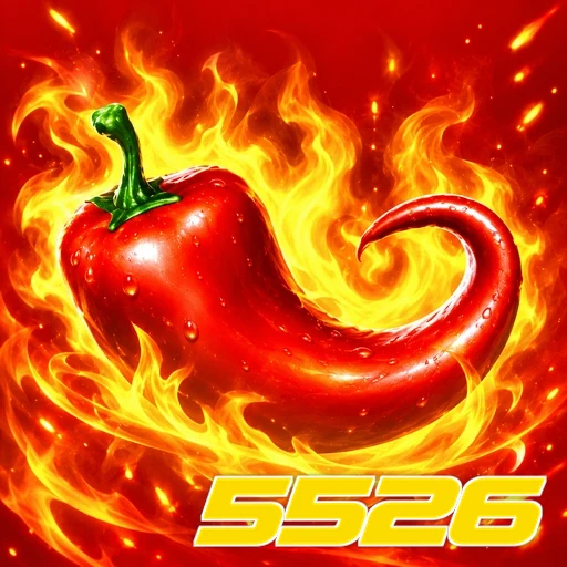 5526 — ilustração de uma pimenta vermelha em chamas